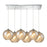 ELK Lighting Watersphere 6-Light Rectangle Pendant, Chrome/Amber - 31380-6RC-CMP