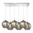 ELK Lighting Watersphere 6-Light Rectangle Pendant, Chrome/Smoke - 31380-6RC-SMK