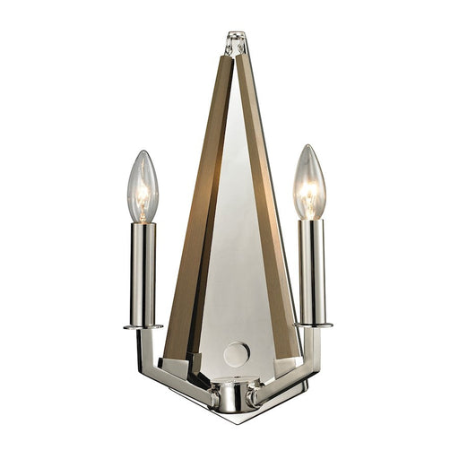 ELK Lighting Madera 2-Light Wall Lamp, Polished Nickel and Taupe - 31470-2