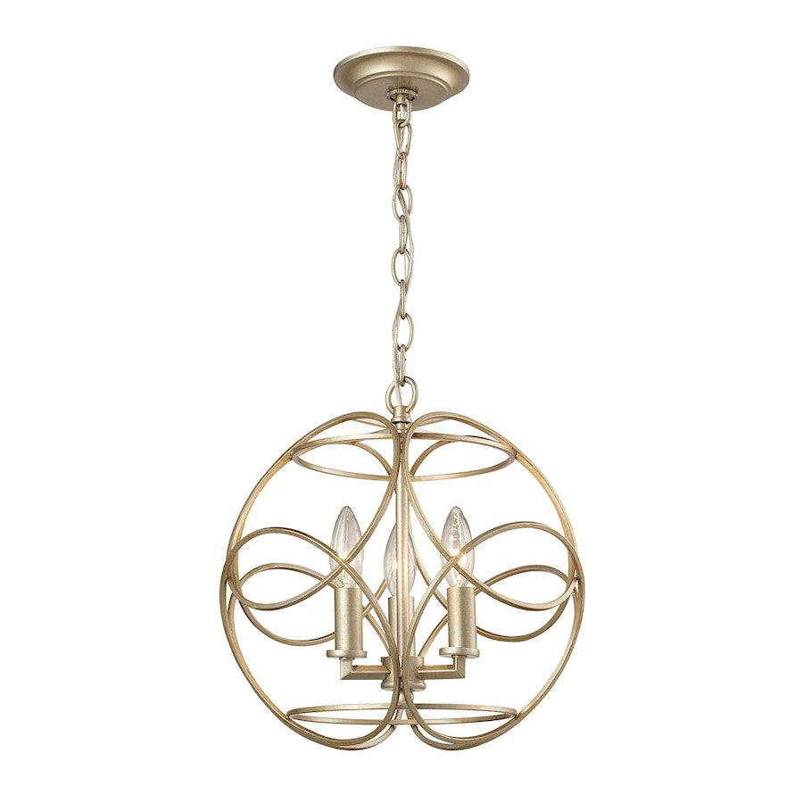 ELK Lighting Chandette 3-Light Pendant, Aged Silver - 31801-3