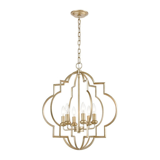 ELK Lighting Chandette 6-Light Chandelier, Aged Silver - 31808-6