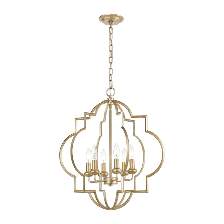 ELK Lighting Chandette 6-Light Chandelier, Aged Silver - 31808-6