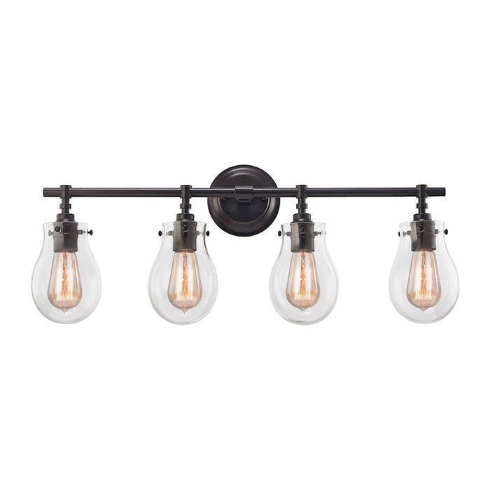 ELK Lighting Jaelyn 4-Light Vanity Lamp, Oil Rubbed Bronze/Clear Glass - 31933-4