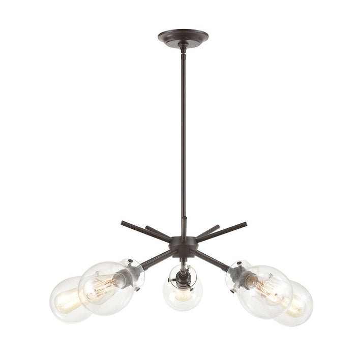 ELK Lighting Jaelyn 5-Light Chandelier, Oil Rubbed Bronze/Clear Glass - 31938-5