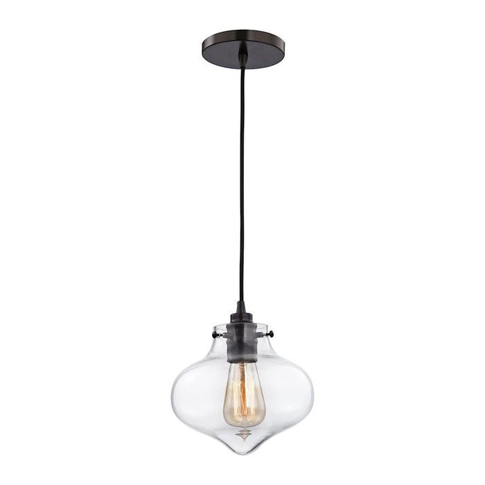 ELK Lighting Kelsey 1-Light Mini Pendant, Bronze/Clear - 31954-1