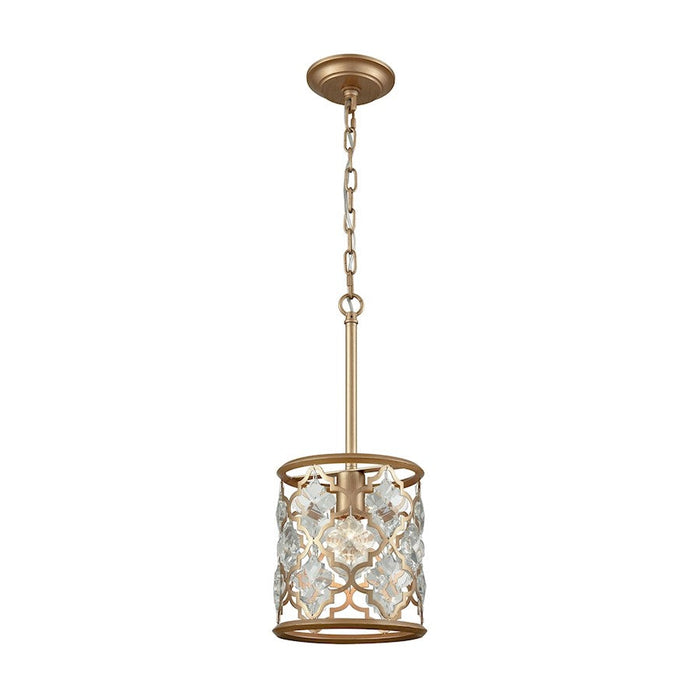 ELK Lighting Armand 1-Light Mini Pendant, Matte Gold/Clear Crystals - 32094-1