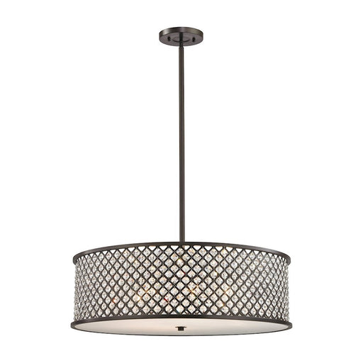 ELK Lighting Genevieve 6-Light Chandelier, Bronze/Crystal & Mesh Shade - 32106-6