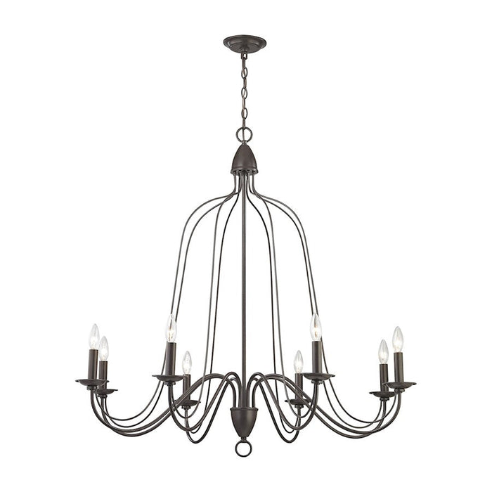 ELK Lighting Monroe 8-Light Chandelier, Oil Rubbed Bronze - 32163-8