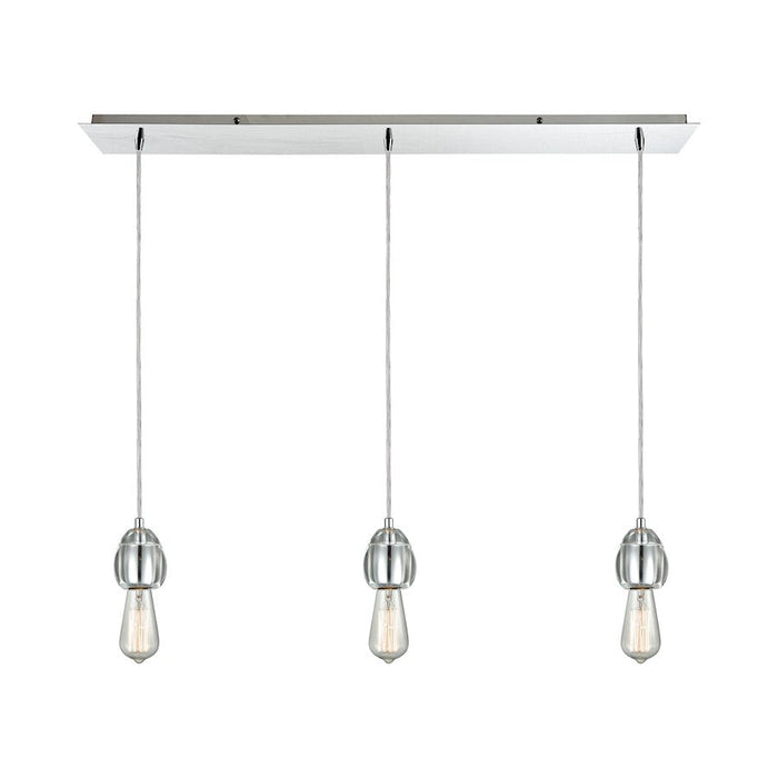 ELK Lighting Socketholder 3-LT Linear LP Mini Pendant, Chrome/Glass - 32221-3LP