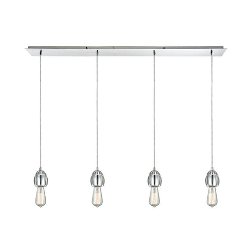 ELK Lighting Socketholder 4-Light Linear Pendant, Chrome/Glass - 32221-4LP
