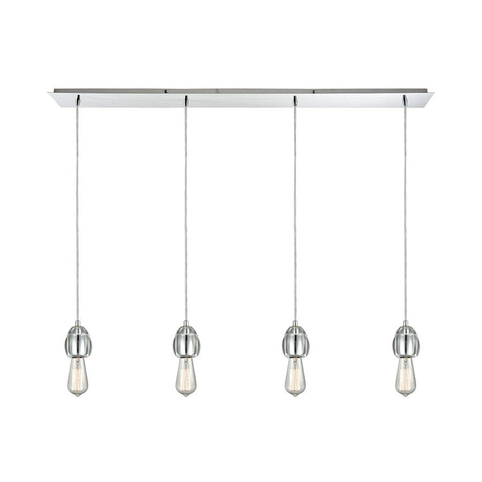 ELK Lighting Socketholder 4-Light Linear Pendant, Chrome/Glass - 32221-4LP