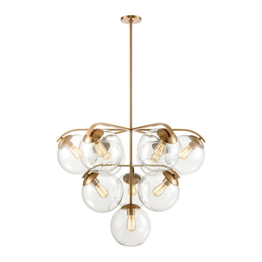 ELK Lighting Collective 10-Light Chandelier, Satin Brass/Clear Glass - 32354-10