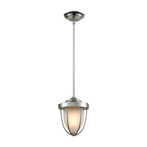 ELK Lighting Sturgis 1-Light Mini Pendant, Nickel/Frosted Blown Glass - 33110-1