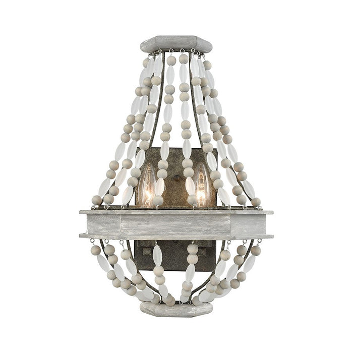 ELK Lighting Summerton 2-Light Sconce, Gray & Malted Rust/Strung Beads - 33190-2