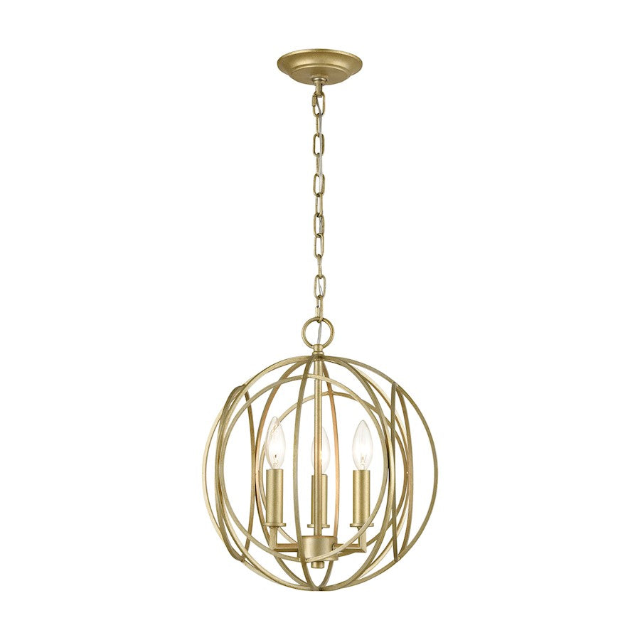 ELK Lighting Loughton 3-Light Chandelier, Golden Silver - 33415-3