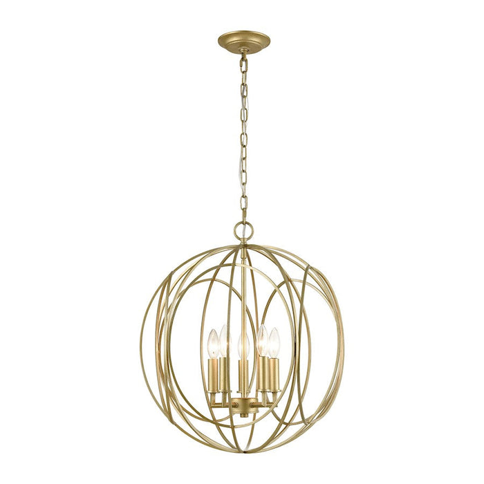 ELK Lighting Loughton 5-Light Chandelier, Golden Silver - 33416-5