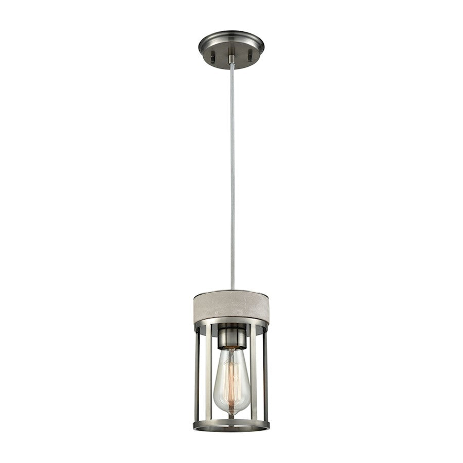 ELK Lighting Urban Form Mini Pendant, Nickel/Concrete - 45336-1