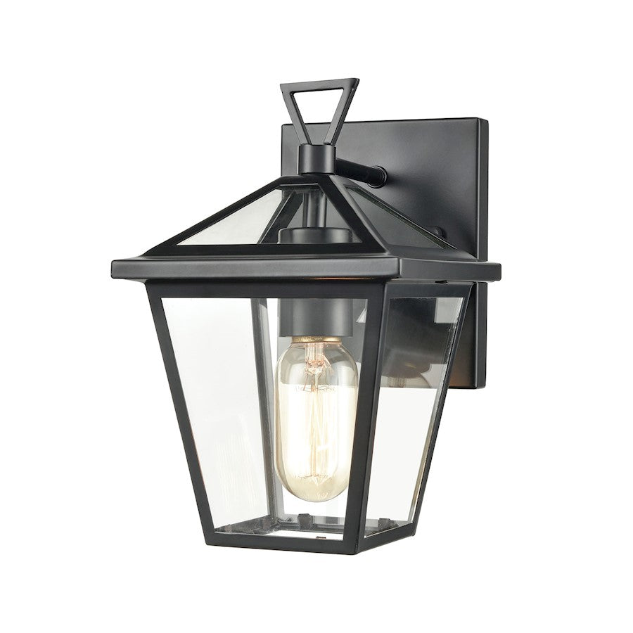 ELK Lighting Main Street 1-Light Outdoor Sconce, Black/Clear Glass - 45470-1