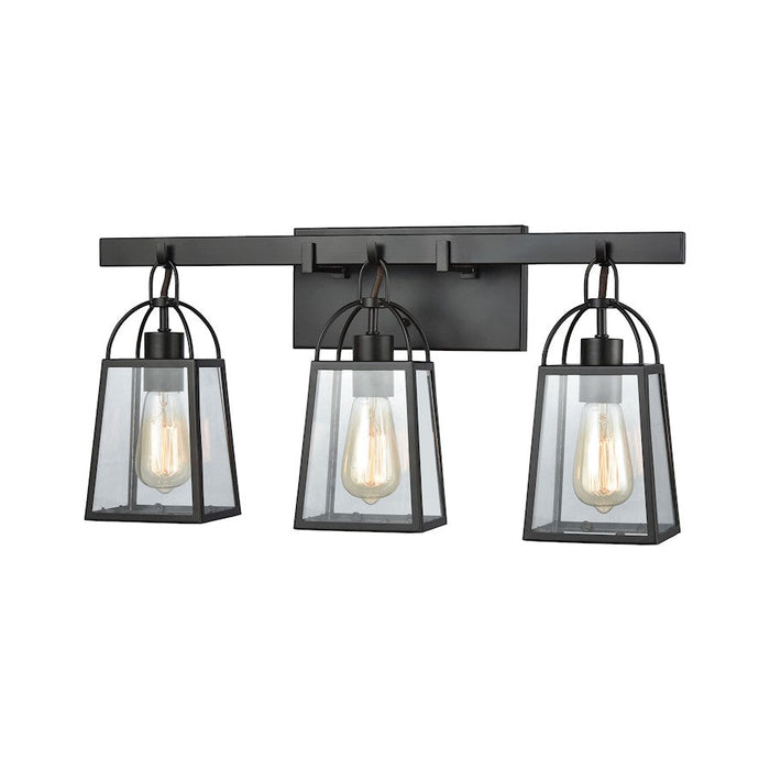 ELK Lighting Barnside 3-Light Vanity Lamp, Bronze/Clear Panels - 46272-3