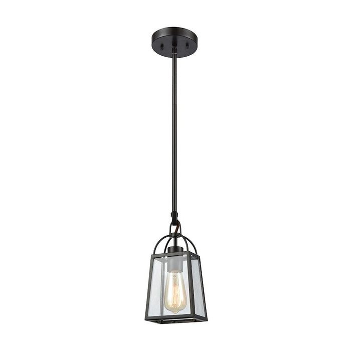 ELK Lighting Barnside 1-Light Mini Pendant, Bronze/Clear Panels - 46274-1