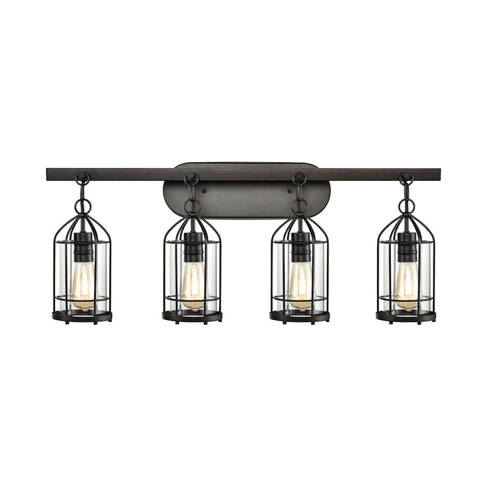 ELK Lighting Southwick 4-Light Vanity Lamp, Bronze/Clear Blown Glass - 46283-4