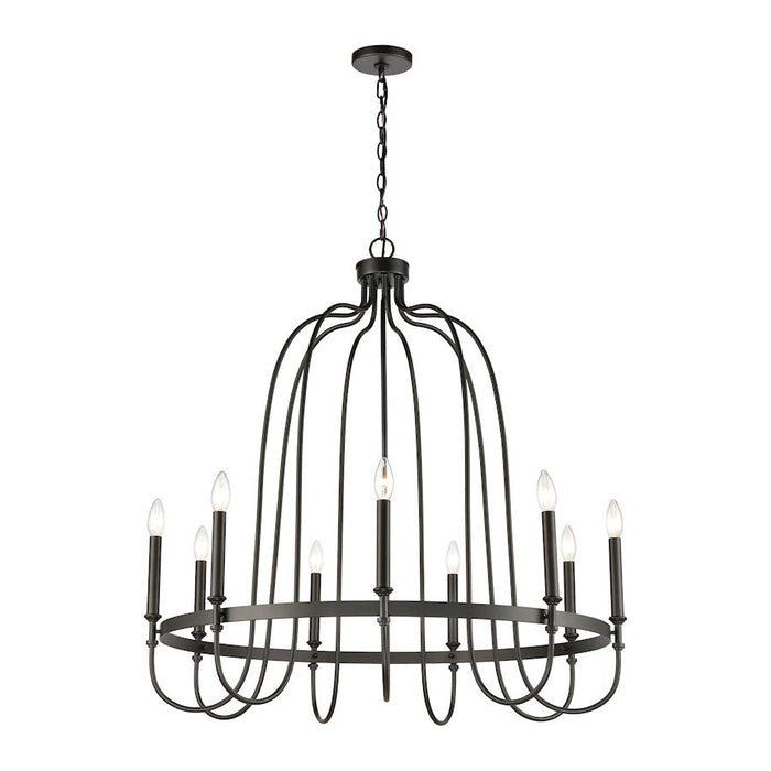 ELK Lighting Wickshire 9-Light Chandelier, Matte Black - 46384-9