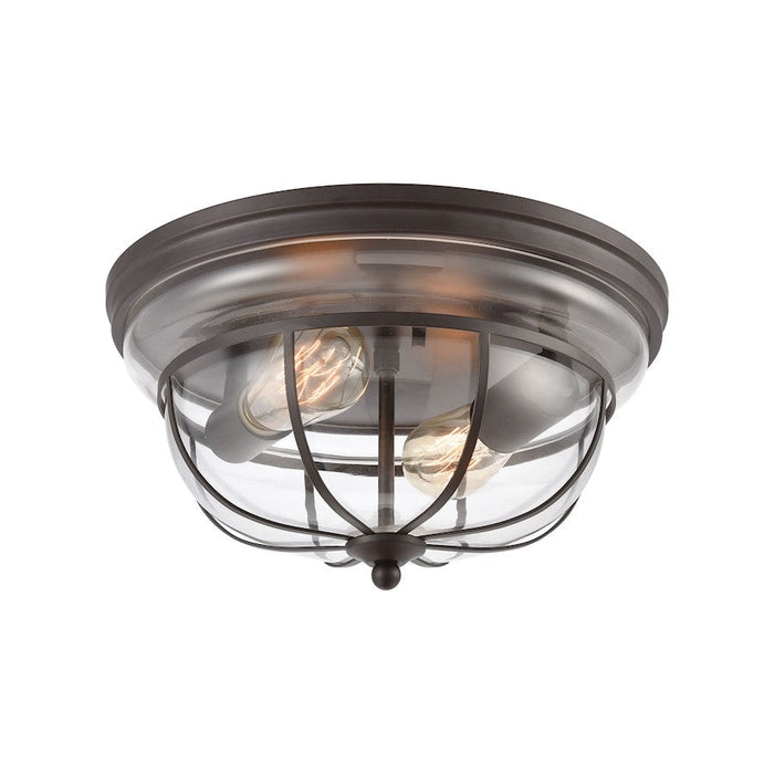 ELK Lighting Manhattan Boutique 2-Light Flush Mount, Bronze/Clear - 46564-2