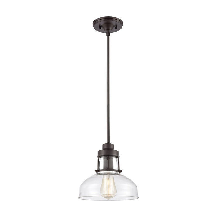 ELK Lighting Manhattan Boutique 1-Light Mini Pendant, Bronze/Clear - 46565-1