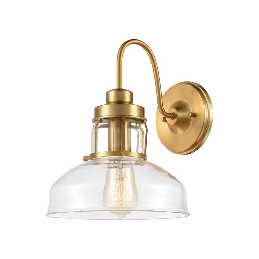 ELK Lighting Manhattan Boutique 1-Light 11" Sconce, Brass/Clear - 46570-1