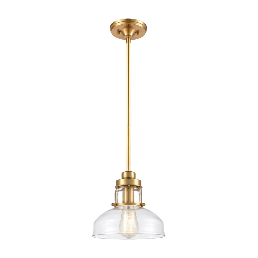 ELK Lighting Manhattan Boutique 9" 1-Light Mini Pendant, Brass/Clear - 46575-1