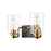 ELK Lighting Robins 2-Light Vanity Light, Matte Black/Clear Glass - 46611-2