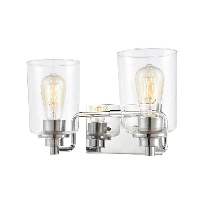 ELK Lighting Robins 2-Light Vanity Light, Polished Chrome/Clear Glass - 46621-2