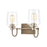 ELK Lighting Bakersfield 2-Light Vanity Light, Light Wood/Clear Glass - 46641-2