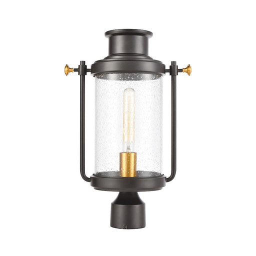 ELK Lighting Wexford 1-Light Post Mount, Matte Black/Seedy Glass - 46673-1