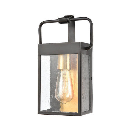 ELK Lighting Knowlton 1-Light Small Sconce, Matte Black/Seedy Glass - 46680-1