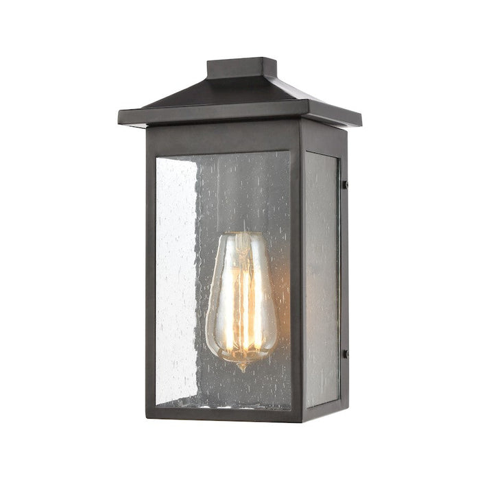 ELK Lighting Lamplighter 1-Light Small Sconce, Matte Black/Seedy Glass - 46700-1