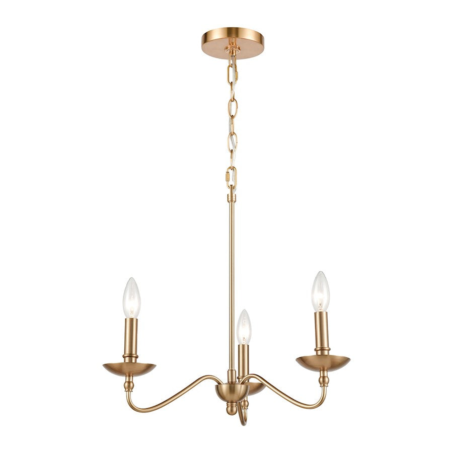 ELK Lighting Wellsley 3-Light Chandelier, Burnished Brass - 46795-3