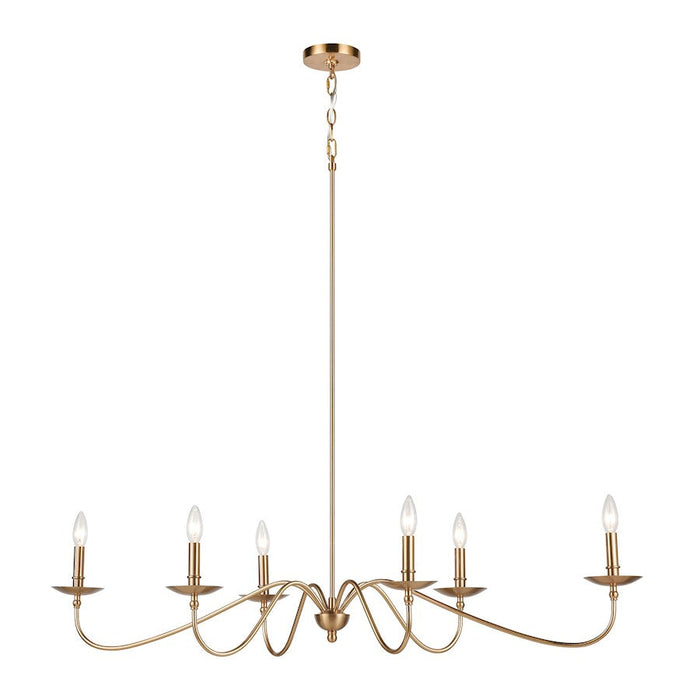 ELK Lighting Wellsley 6-Light 47" Chandelier, Burnished Brass - 46798-6