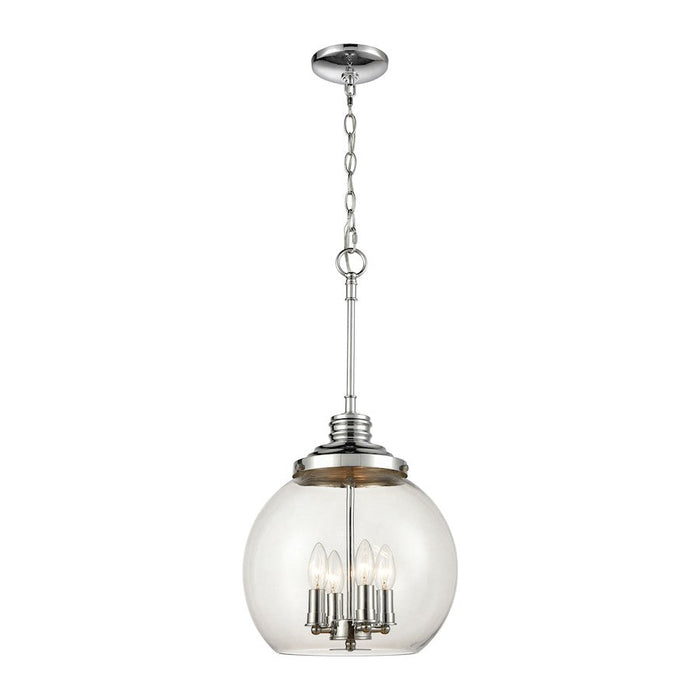 ELK Lighting Chandra 4-Light Pendant, Polished Chrome/Clear Glass - 46824-4