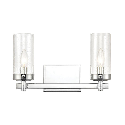 ELK Lighting Melinda 2-Light Vanity Light, Polished Chrome/Seedy Glass - 47302-2