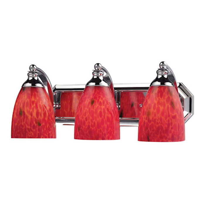 ELK Lighting Mix & Match 20'' 3-Light LED Vanity, Chrome/Red - 570-3C-FR-LED