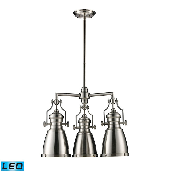 ELK Lighting Chadwick 3-Light Chandelier, Satin Nickels, LED - 66120-3-LED