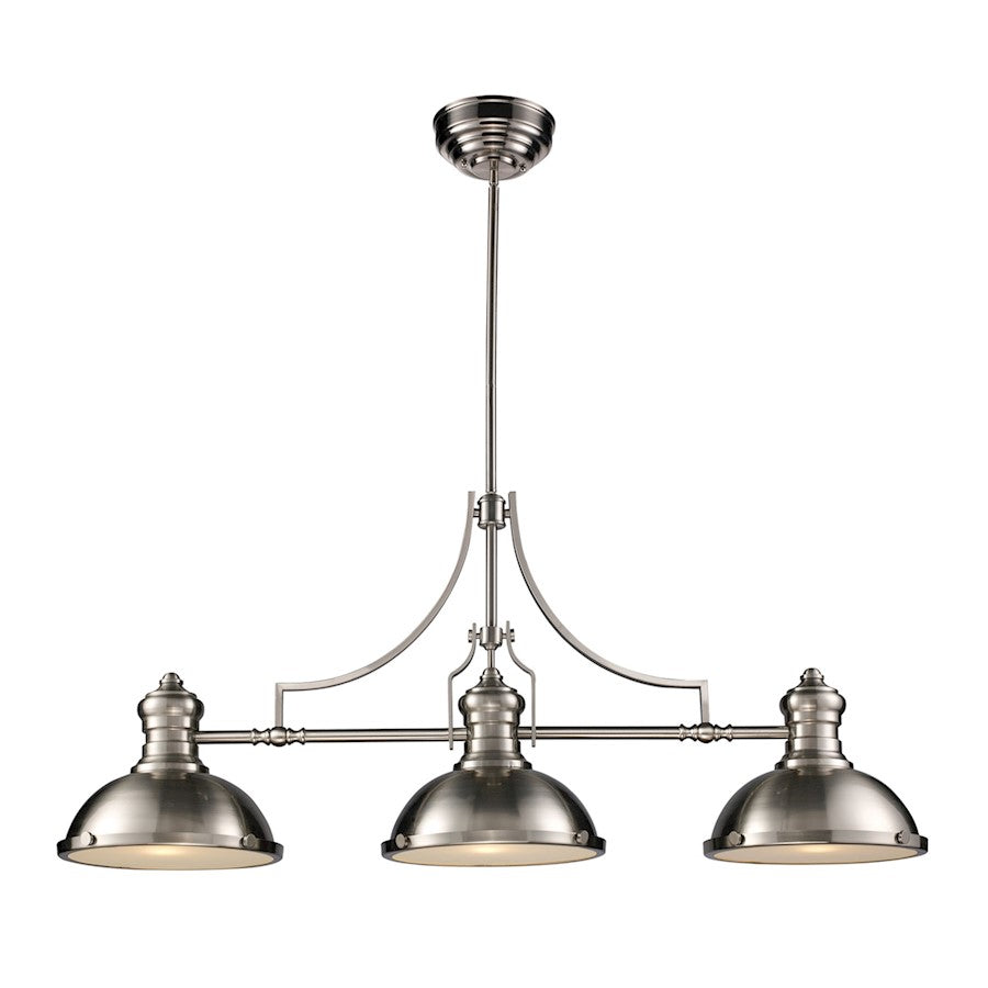 ELK Lighting Chadwick 125 3-Light Island Light, Satin Nickel - 66125-3