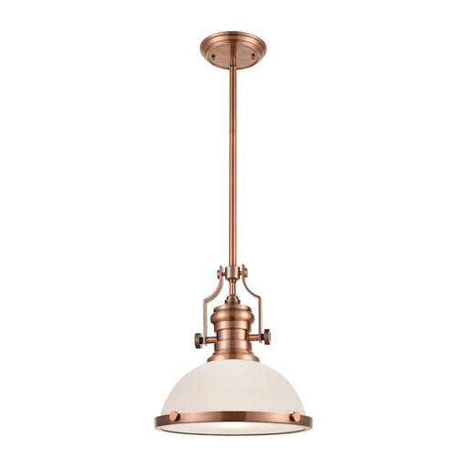 ELK Lighting Chadwick 1-Light Pendant, Antique Copper/White Glass - 66143-1