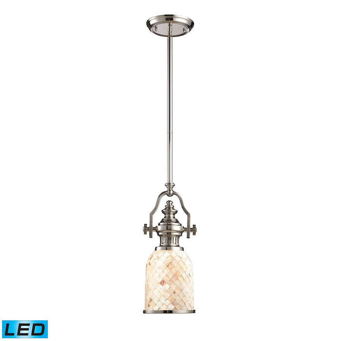 ELK Lighting Chadwick 412 1-Light Mini Pendant, Nickel/Cappa, LED - 66412-1-LED