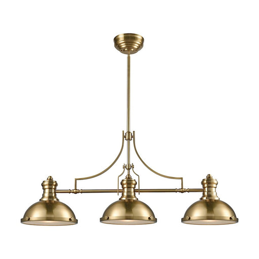 ELK Lighting Chadwick 3-Light Island, Brass/Metal /Frosted - 66595-3