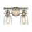 ELK Lighting Chadwick 2-Light Vanity Light, Satin Nickel/Seedy Glass - 66625-2