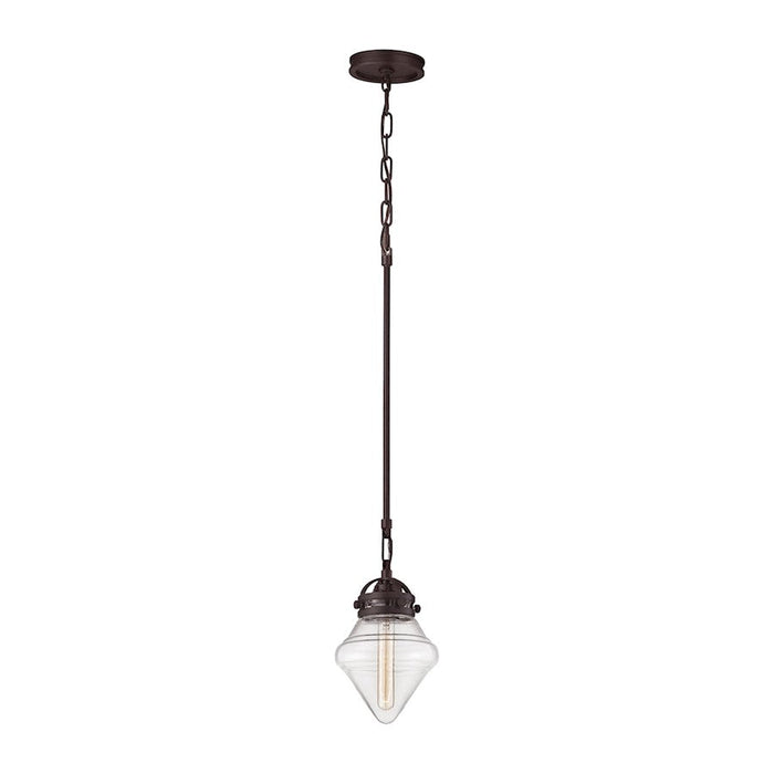 ELK Lighting Gramercy 1-Light 7" Mini Pendant, Bronze/Clear - 67125-1