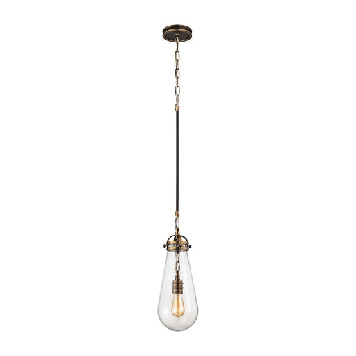 ELK Lighting Gramercy 1-Light Mini Pendant, Brass & Bronze/Clear - 67130-1