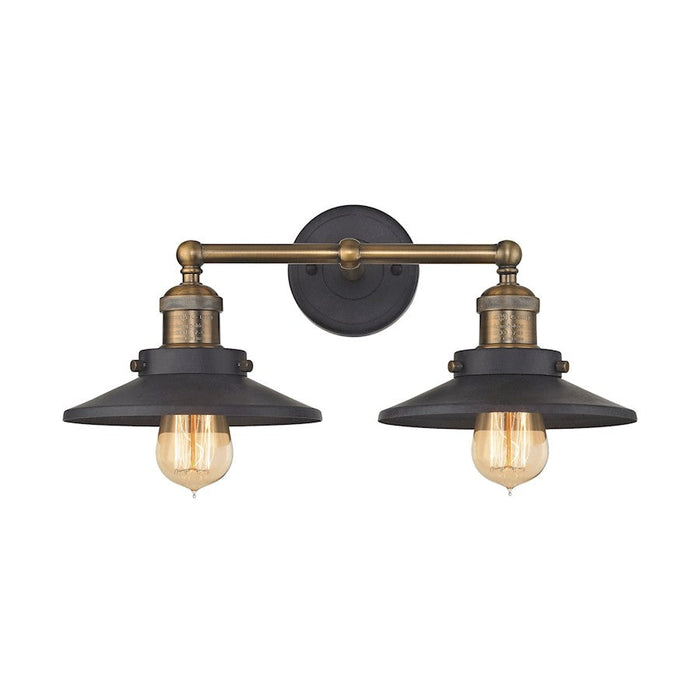 ELK Lighting English Pub 2-Light Vanity Lamp, Brass & Graphite/Metal - 67181-2